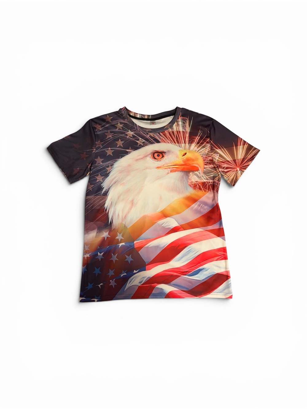 Patriotic Eagle Graphic Tee - Red, White & Blue
